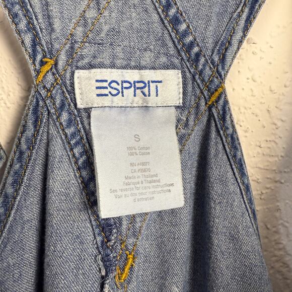 Vintage Y2K Esprit Denim Zip Front Overalls Women’s Small Blue Jeans - Picture 8 of 8